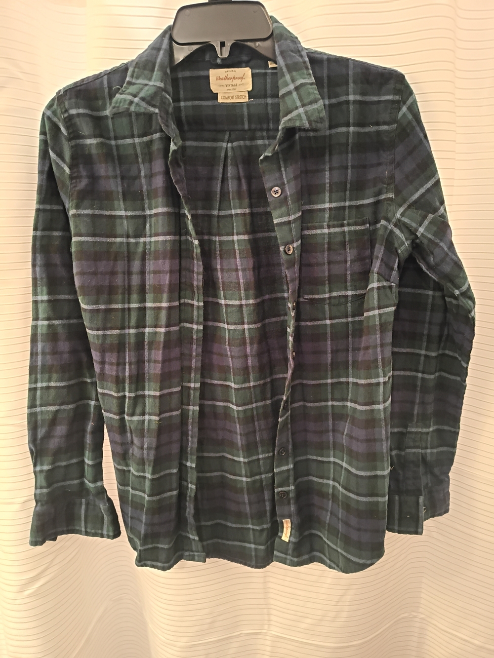 Weatherproof Green & Navy Plaid Button-Down Shirt